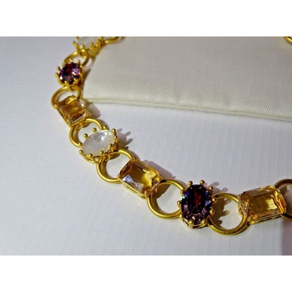 NEW Kate Spade Blooming Bling Stone Necklace Russet Multi Gold‎ WBRUG130 - Picture 3 of 7